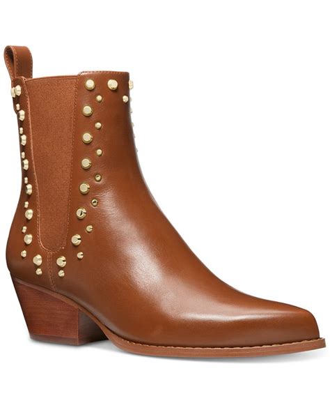 michael michael kors women's kinlee leather pull-on chelsea booties|MICHAEL Michael Kors Women's Kinlee Leather Pull.